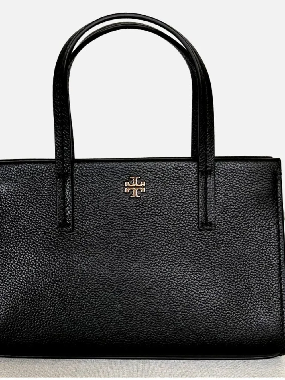 New Tory Burch Blake Mini Tote Pebble Leather Black